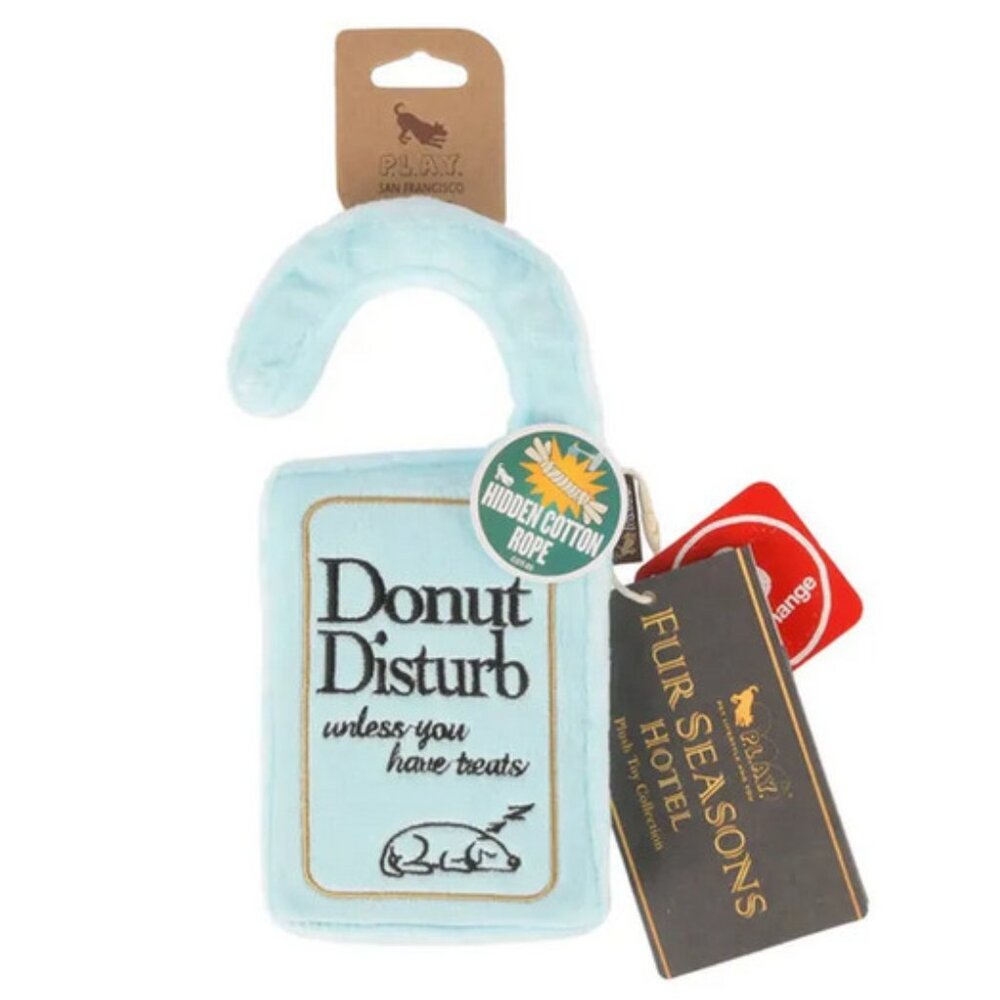 NWT ~ Fur Seasons Hotel Snooze Pawty Dog Toy  ~ 3.4" (L) x 1" (W) x  8.1" (H)